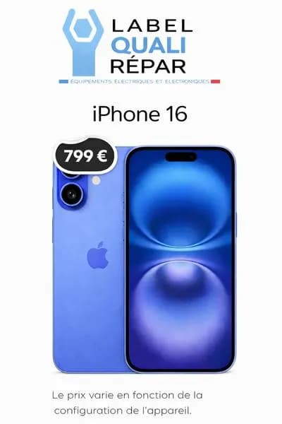 iPhone 16 Bleu Reconditionné